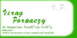 virag porpaczy business card